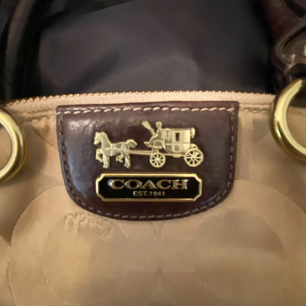 Coach Beige and Brown Signature Satchel - Picture 7 of 13